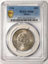 1936 Albany New York Commemorative Half Dollar Coin PCGS MS66