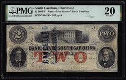 1860-61 $5 Bank of the State of South Carolina Obsolete Note SC45G38d PMG Very Fine 20