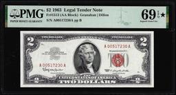 1963 $2 Legal Tender Note Fr.1513 PMG Superb Gem Uncirculated 69EPQ* Star