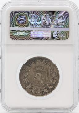 1878 Norway 2 Kroner Silver Coin NGC VF30