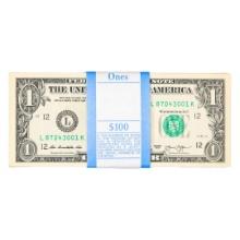 Pack of (100) Consecutive 2013 $1 Federal Reserve Notes San Francisco