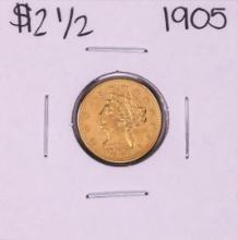 1905 $2 1/2 Liberty Head Quarter Eagle Gold Coin