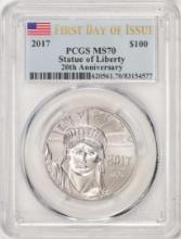 2017 $100 Platinum American Eagle Coin PCGS MS70 FDOI 20th Anniversary