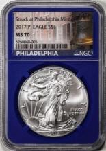 2017(P) $1 American Silver Eagle Coin NGC MS70 Struck at Philadelphia