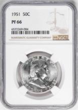 1951 Proof Franklin Half Dollar Coin NGC PF66