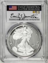 2021-S Type 2 $1 American Silver Eagle Coin PCGS PR70DCAM Emily Damstra Signature FS