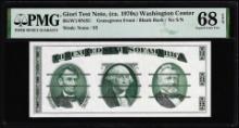 Circa 1970's Washington Center Giori Test Note PMG Superb Gem Uncirculated 68EPQ