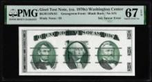 ca. 1970's Washington Center Giori Test Ink Smear Error Note PMG Superb Gem Unc. 67EPQ