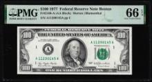 1977 $100 Federal Reserve Note Boston Fr.2168-A PMG Gem Uncirculated 66EPQ