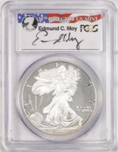 2001-W $1 Proof American Silver Eagle Coin PCGS PR69DCAM Edmund C. Moy Signature