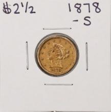 1878-S $2 1/2 Liberty Head Quarter Eagle Gold Coin