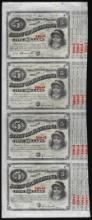 Uncut Sheet of (4) State of Louisiana Baby Bond Obsolete Notes