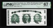 Circa 1970's Washington Center Giori Test Note PMG Superb Gem Uncirculated 67EPQ