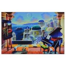 Ferjo "Santorini At Dusk" Limited Edition Giclee On Canvas