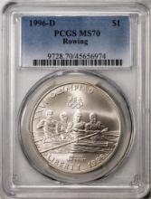 1996-D $1 Olympics Rowing Commemorative Silver Dollar Coin PCGS MS70