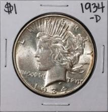 1934-D $1 Peace Silver Dollar Coin