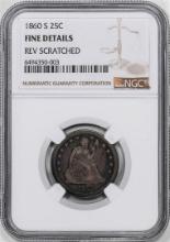 1860-S Liberty Seated Quarter Coin NGC Fine Details