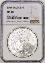 2007 $1 American Silver Eagle Coin NGC MS70