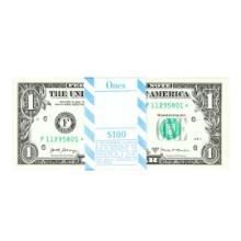 Pack of (100) Consecutive 2017A $1 Federal Reserve STAR Notes Atlanta