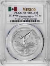 2018-Mo Mexico Proof 1/2 oz Silver Libertad Coin PCGS PR70DCAM