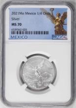 2021-Mo Mexico 1/4 oz Silver Libertad Coin NGC MS70