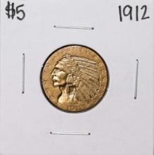 1912 $5 Indian Head Half Eagle Gold Coin