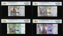 Lot of 2014 Kuwait 1/4, 1/2, 1 & 5 Dinar Notes PCGS Gem Uncirculated 66PPQ