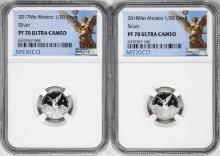 Lot of 2017-2018-Mo Mexico Proof 1/20 oz Silver Libertad Coins NGC PF70 Ultra Cameo