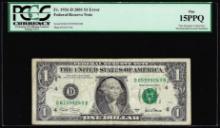 2001 $1 Federal Reserve Note Mismatched Serial Number Error Fr.1926-D PCGS Fine 15PPQ