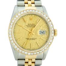 Rolex Men's Two Tone Champagne Jubilee 2.50 ctw Diamond Datejust Wristwatch