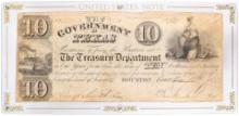 1837 $10 The Government of Texas Obsolete Treasury Note