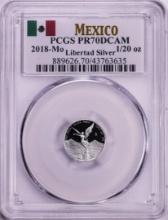 2018-Mo Mexico Proof 1/20 oz Silver Libertad Coin PCGS PR70DCAM