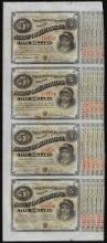 Uncut Sheet of (4) State of Louisiana Baby Bond Obsolete Notes