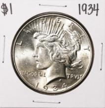 1934 $1 Peace Silver Dollar Coin