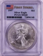 1997 $1 American Silver Eagle Coin PCGS MS68 First Strike