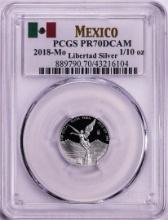 2018-Mo Mexico Proof 1/10 oz Silver Libertad Coin PCGS PR70DCAM