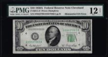 1950A $10 Federal Reserve Note Mismatched Serial Number Error Fr.2011-D PMG Fine 12 Net