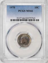 1970 Roosevelt Dime Coin PCGS MS66 Amazing Toning