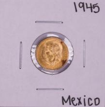 1945 Mexico Dos Y Medio Pesos Gold Coin