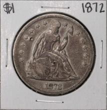 1872 $1 Seated Liberty Silver Dollar Coin