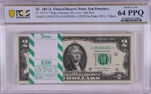 Pack 2017A $2 Federal Reserve STAR Notes SF Fr.1941-L* PCGS Choice Uncirculated 64PPQ