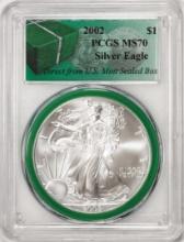 2002 $1 American Silver Eagle Coin PCGS MS70 Direct From U.S. Mint Sealed Box