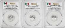 Lot of (3) 2018-Mo Mexico Proof 1/20 oz Silver Libertad Coins PCGS PR70DCAM