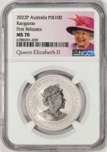 2023P Australia $100 Kangaroo 1oz Platinum Coin NGC MS70 First Releases