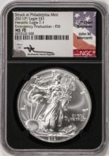 2021(P) $1 American Silver Eagle Coin NGC MS70 Emergency FDI Mercanti Philadelphia