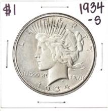 1934-S $1 Peace Silver Dollar Coin