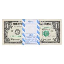 Pack of (100) Consecutive 2017 $1 Federal Reserve STAR Notes San Francisco