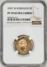 1997-W $5 Jackie Robinson Proof Commemorative Gold Coin NGC PF70 Ultra Cameo