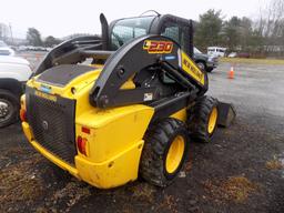 NH L230 Skid Steer Loader w/Full Cab, Hand Controls, Power Bucket Pins, 1,0