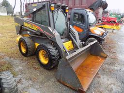 NH LS180.B Skid Steer Loader, EROPS Cab, w/Weights, Foot Control, 2-Spd w/S